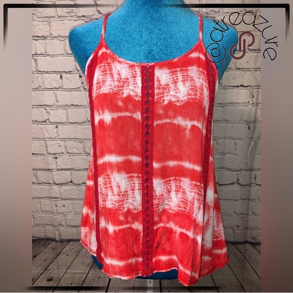 🈹 NOBO Red Tie Dye Top - Picture 1 of 6